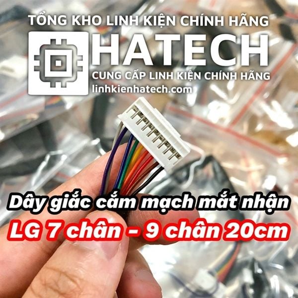 Dây giắc cắm mạch mắt nhận LG 7 chân - 9 chân dài 20cm hàng chuẩn