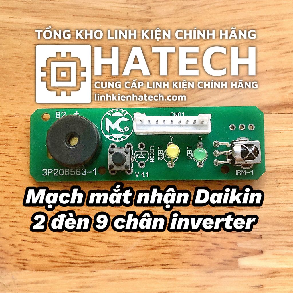Mạch mắt nhận điều hoà daikin 2 đèn 9 chân inverter 3P206563-1 mới có hộp