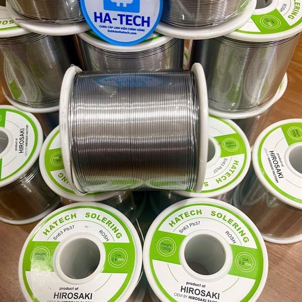 Thiếc hàn HATECH - HIROSAKI loại 1kg 0.8mm - Chất Lượng Thiếc Nhật Hirosaki Xịn Sn63 Pb37