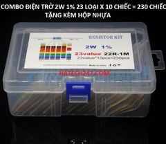 COMBO điện trở cắm 2W ( chuyên dùng cho bếp ) 23 giá trị x 10 chiếc 230 chiếc có hộp nhựa