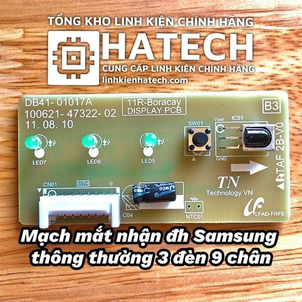 Mạch mắt nhận điều hòa Samsung thông thường 3 đèn 9 chân hàng chuẩn