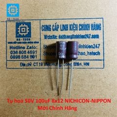 Linh kiện Chuyên Dụng Tụ hoá 50V 100uF 8x12 nichicon/nippon mới chính hãng
