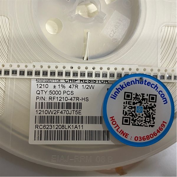 Điện trở dán 1210 100R 100R0 R100 1% 1/2W chính hãng dây 25 chiếc