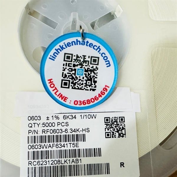 Điện trở dán 0603 6.34K 6K34 1% 1/8W chính hãng dây 50c