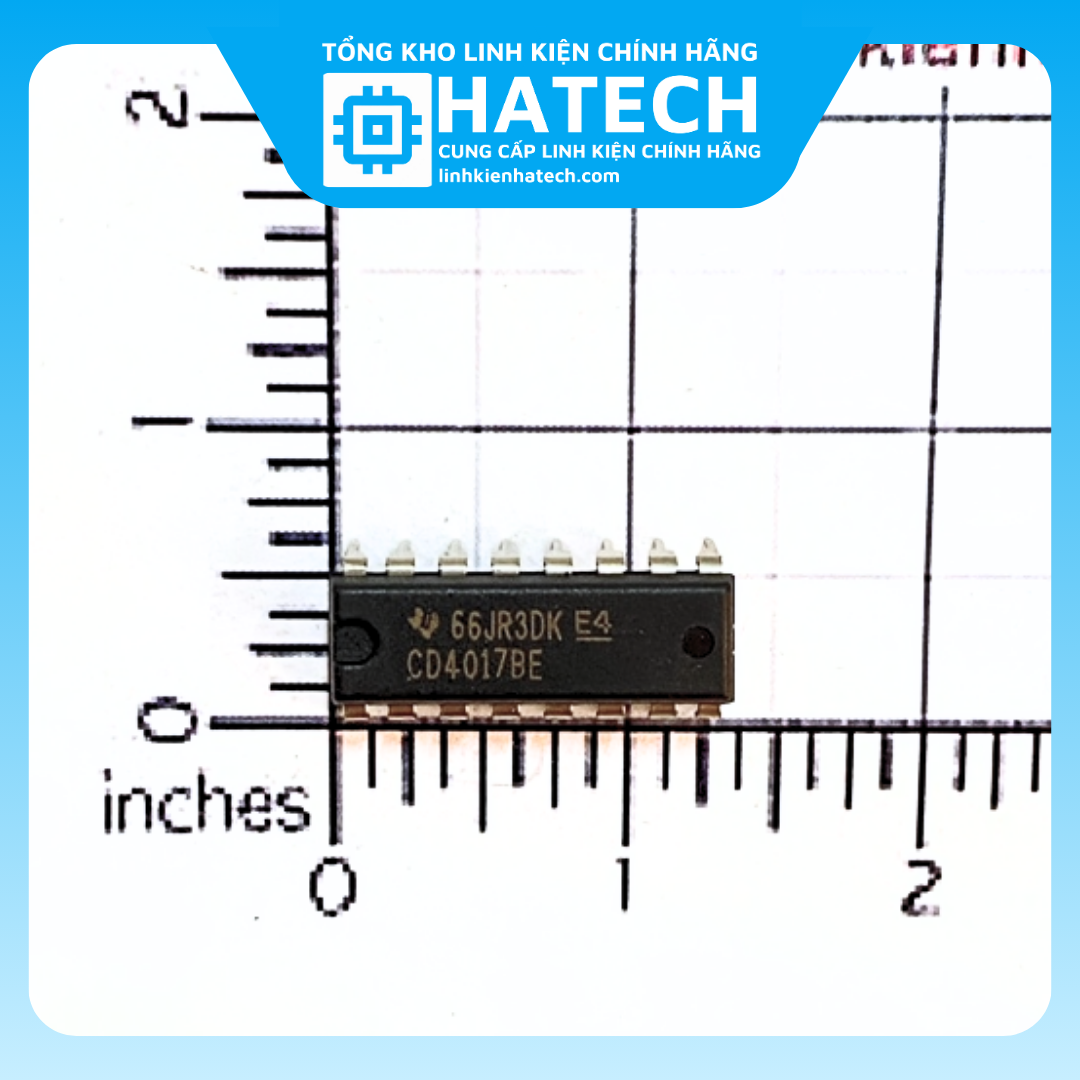 Circuit Intégré CD4017BE Texas Instruments - Compteur à Décades DIP-16, Neuf Sous Blister