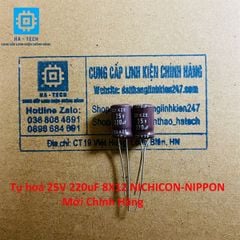 Linh kiện Chuyên Dụng Tụ hoá 25V 220uF 8X12 nichicon/nippon mới chính hãng