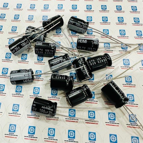 Linh Kiện Chuyên Dụng Tụ hoá 35V 100uf mới chính hãng nichicon 8x12mm