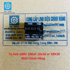 Linh kiện Chuyên Dụng Tụ hoá 100V 100uF 10x16 or 10X20 mới chính hãng