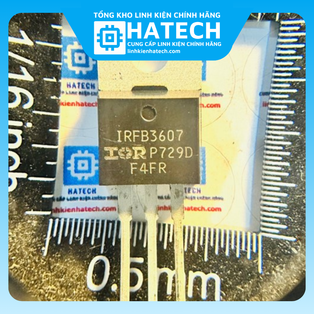 thumbnail image 2 of 5PCS IRFB3607PBF N-Channel MOSFET Transistor – 75V 80A TO-220, IRFB3607, 140W 2 of 4