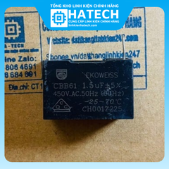 Linh kiện Chuyên Dụng Tụ quạt chân cắm chân kim (dàn lạnh) CBB61 1.5uF 450VAC