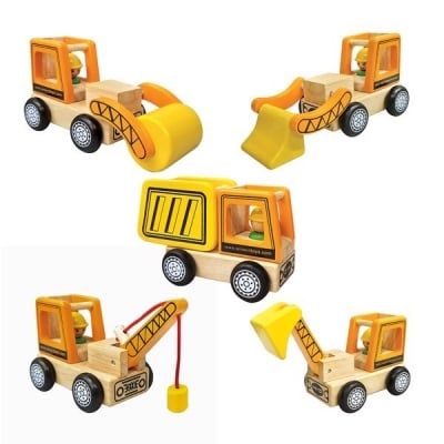 Đồ chơi gỗ Xe công trình đa năng ( 5 in 1) winwintoys  63322