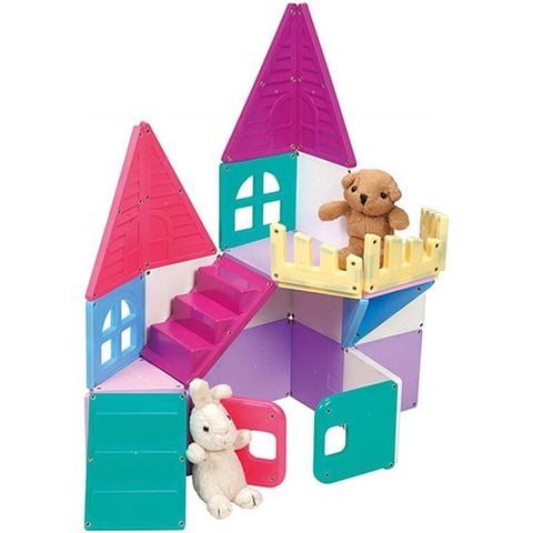 Đồ chơi xếp hình nam châm PEOPLE Nhật Bản - Dòng World bộ lâu đài 34 chi tiết PGS127
