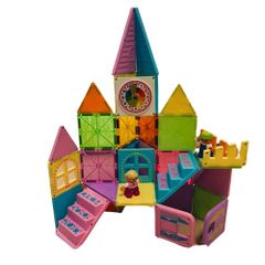 Bộ xếp hình nam châm Pythagoras® từ PEOPLE Nhật Bản - Bộ 38 chi tiết World House Set With Clock PGS128