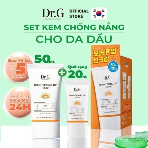 [Set ] kem chống nắng Dr.G brightening up 50ml +20ml