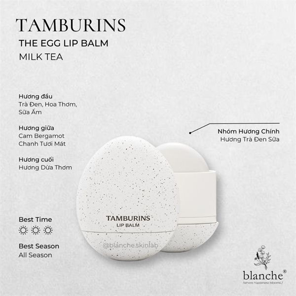 Son Dưỡng Môi thực vật Tamburins Egg Lip Balm #Milk Tea