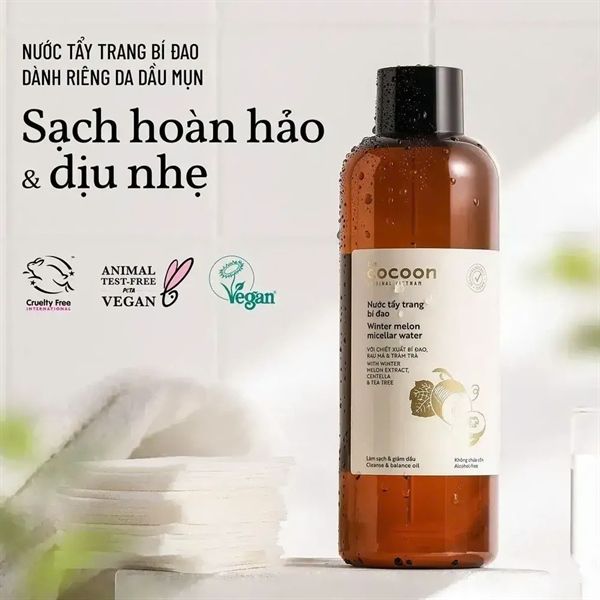 nước tẩy trang bí đao COCOON da dầu mụn , nhạy cảm 500ml