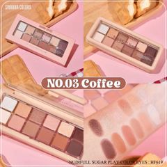Bảng phấn mắt 10ô Sivanna color nudiful sugar play color eyes #03