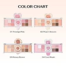 Bảng Phấn Mắt trái tim Peripera All Take Mood Like Palette #04-cool blush