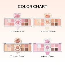 Bảng Phấn Mắt trái tim Peripera All Take Mood Like Palette #04-cool blush