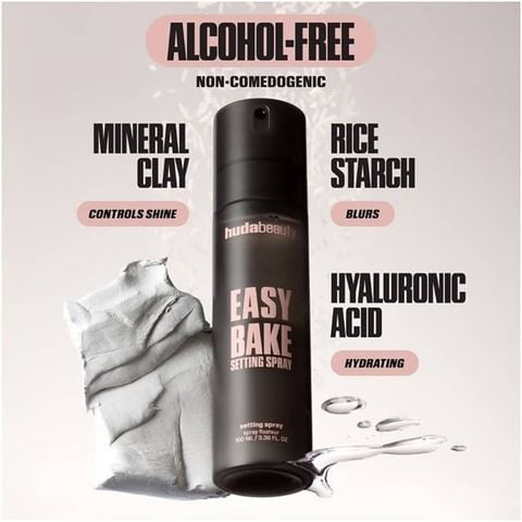 xịt khoá make up Hudabeauty easy bake blurring setting spray 16H 100ml