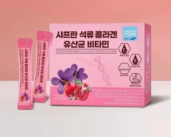 bột collagen nhuỵ hoa nghệ tây lựu đỏ