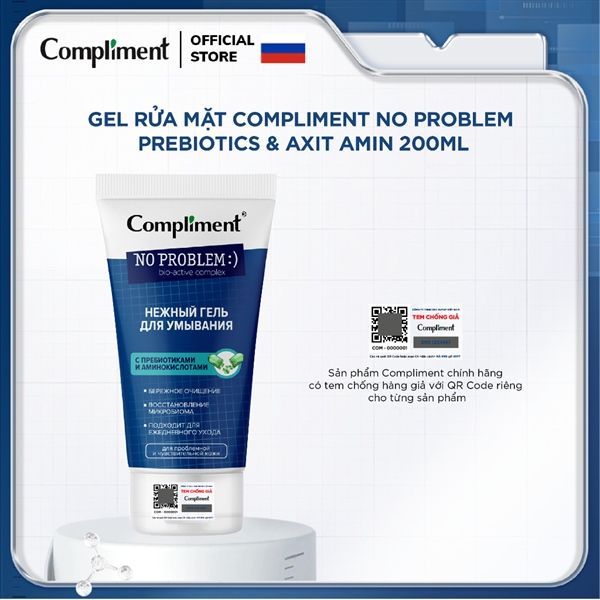 Sữa rửa mặt Compliment No Problem bio-active complex cho da nhạy cảm 200ml