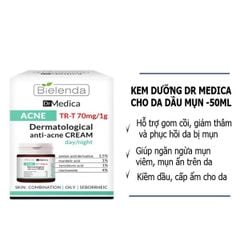Kem dưỡng ẩm cho da dầu mụn Bielenda Dr Medica Dermatological Anti-Acne Cream