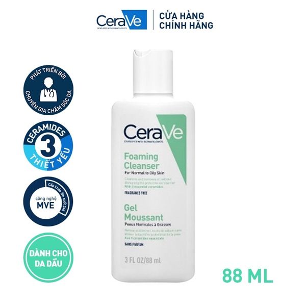 CeraVeSữa Rửa Mặt CeraVe Sạch Sâu Cho Da Thường Đến Da Dầu 88ml