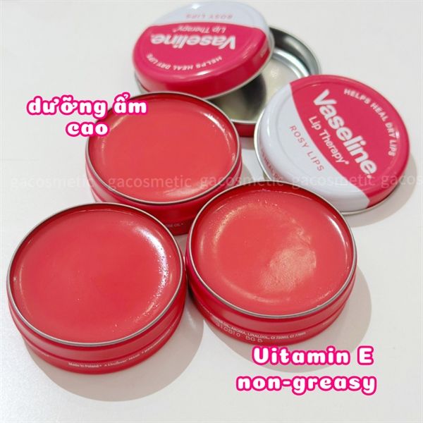 Son dưỡng hồng môi hộp thiếc hương hoa hồng Vaseline Lip Therapy Rosy Lips (20g) nước Anh