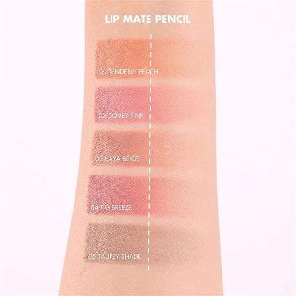 Chì kẻ viền môi nhung lì Romand lip matte pencil #02 hồng nude