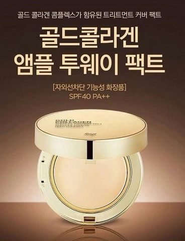 Phấn nền The Face Shop gold collagen ampoule two-way pact
