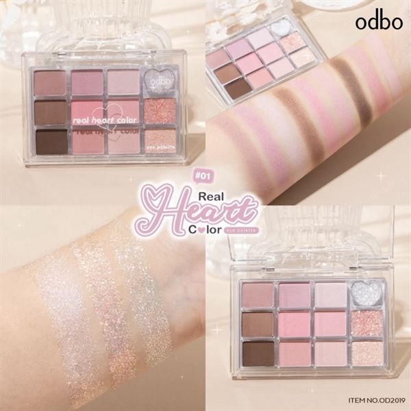 Phấn mắt má odbo real heart color 12ô #01