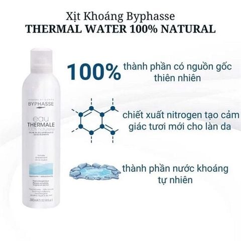 Xịt Khoáng Byphasse Eau Thermale 100% Naturelle 300ml