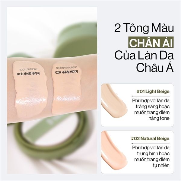 Phấn Nước Gilaa Vegan Super Cover Cushion SPF50+ PA+++ #01 light beige