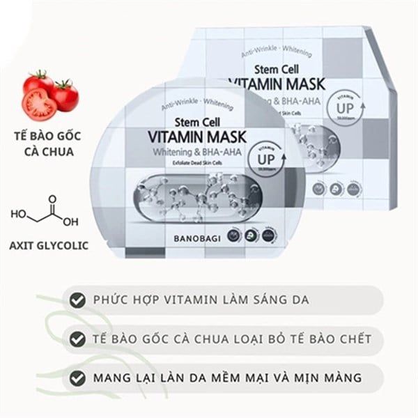 Mặt nạ Banobagi Stem Cell Vitamin Mask Whitening & BHA-AHA