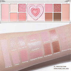 Bảng Phấn Mắt trái tim Peripera All Take Mood Like Palette #01-prestige pink
