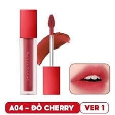 SON kem lì BLACK ROUGE VELVET LIP TINT A04-đỏ cherry