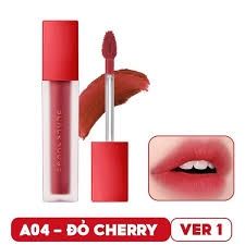 SON kem lì BLACK ROUGE VELVET LIP TINT A04-đỏ cherry