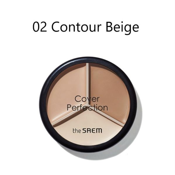 Bảng Triệt Sắc 3 ô The Saem Cover Perfection Triple Pot Concealer #02