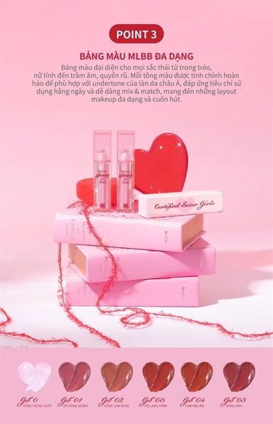 Son Bóng Merzy Bisous Glowy Gel Tint #GT1 Pairing Chu