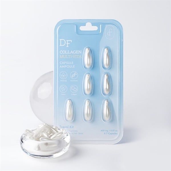 vỉ Collagen tươi DFRAU dưỡng trắng,đàn hồi da căng bóng mịn màng multi-vita capsure ampoule travel kit