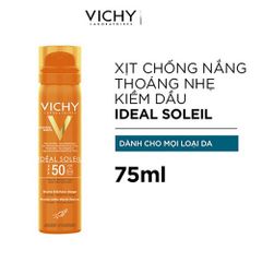 Xịt chống nắng vichy thoáng nhẹ kiêmv dầu 75ml