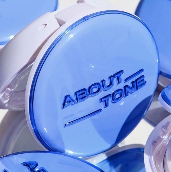 Phấn phủ thuần chay About Tone air fit powder pact #xanh