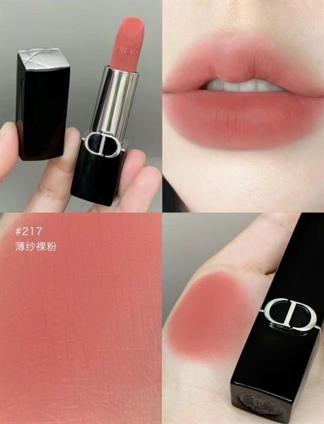 Son Thỏi Dior Rouge Couture Colour Lipstick Floral Lip Care Long Wear #217 mini-fullbox