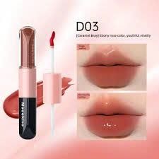 Son Mooekiss 2 Đầu Kem Lì + Dưỡng Bóng dưỡng môi tạo hiệu ứng tráng gương #D03
