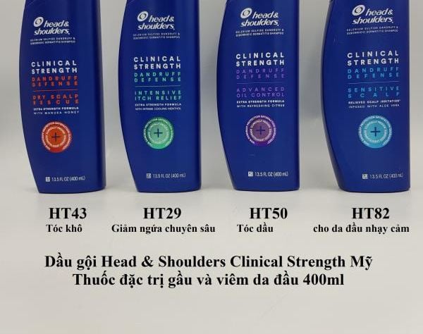 Dầu gội Head And Shoulders Clinical Strength pđặc trị gầu và viêm da đầu 400ml