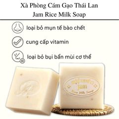 Xà phòng kích trắng cám gạo Thái Lan Jam Rice Milk Soap 65g chính hãng