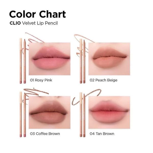CHÌ KẺ VIỀN MÔI CLIO VELVET LIP PENCIL #03 coffe brown nâu trà