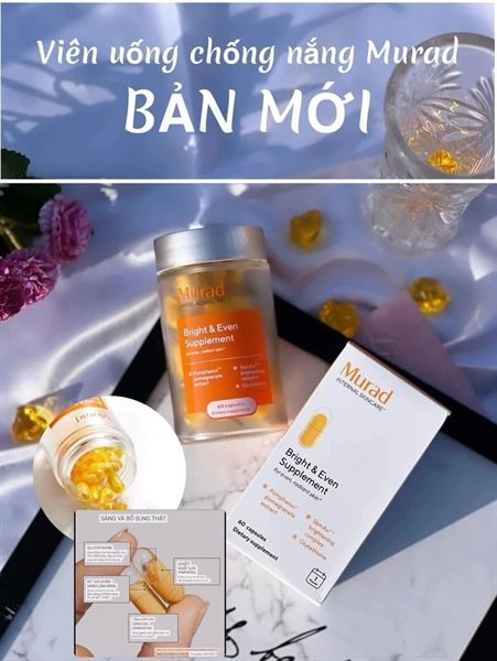 Viên uống trắng da chống nắng Murad Bright & Even Supplement 60v [mẫu mới ]