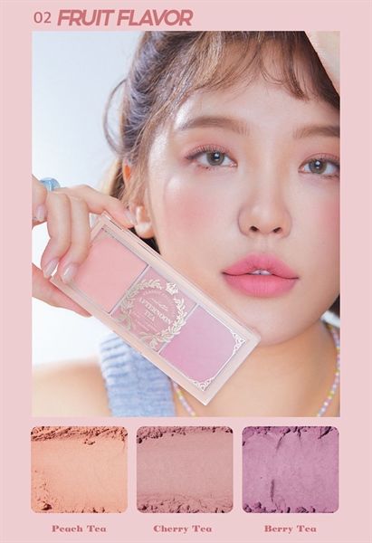 Phấn Má Hồng 3 Ô Màu I'm meme Afternoon Tea Blusher Palette #02-fruit flavor